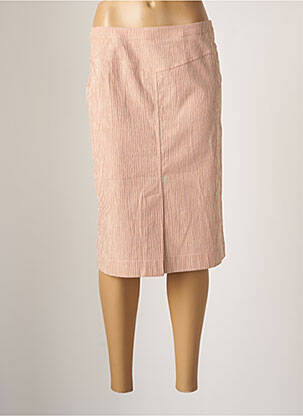 Jupe mi-longue coupe droite rose DEVERNOIS femme