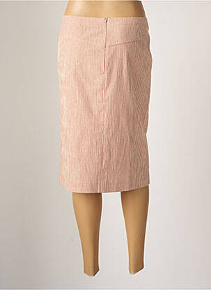 Jupe mi-longue coupe droite rose DEVERNOIS femme