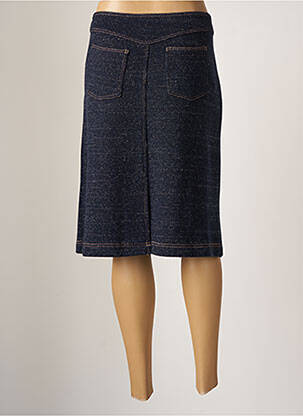 Jupe mi-longue fermeture zip latéral bleu DEVERNOIS femme