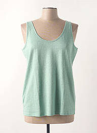 Top tissage jersey sans manche vert DEVERNOIS femme