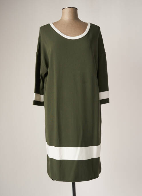 Robe mi-longue manches longues manches longues vert DEVERNOIS femme