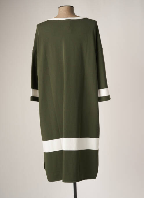 Robe mi-longue manches longues manches longues vert DEVERNOIS femme