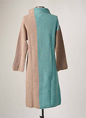 Robe mi-longue manches longues manches longues bleu DEVERNOIS femme