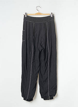 Pantalon droit fermeture zippée sous rabat avec crochet taille normale noir TULAROSA femme
