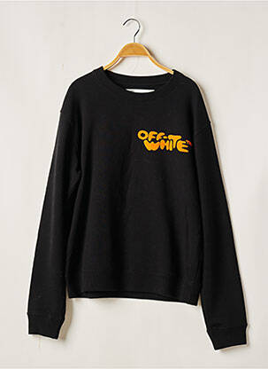 Sweat-shirt finition bords-côtes manches longues noir OFF WHITE homme