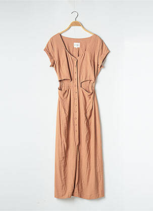 Robe longue manches courtes manches courtes beige GAÂLA femme