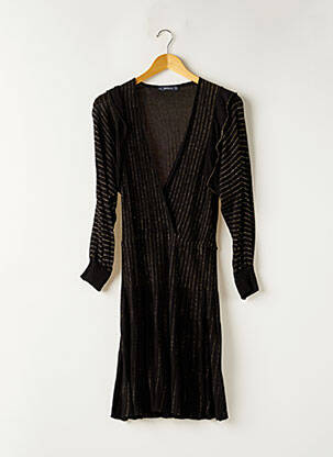 Robe mi-longue manches longues manches longues noir ZARA femme