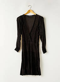 Robe mi-longue manches longues manches longues noir ZARA femme