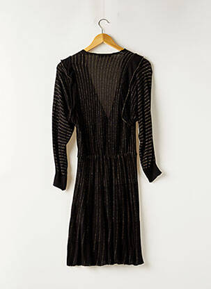 Robe mi-longue manches longues manches longues noir ZARA femme