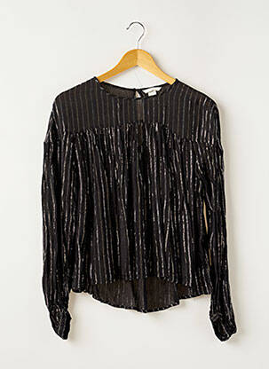 Blouse fermeture boutonnée au dos manches longues noir H&M femme