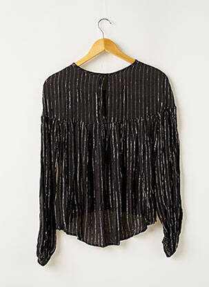 Blouse fermeture boutonnée au dos manches longues noir H&M femme