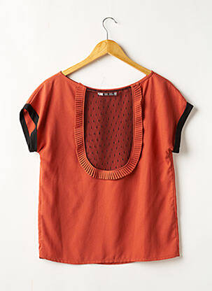 Blouse manches courtes manches courtes orange GOOD LOOK femme