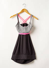 Robe courte col rond fines bretelles noir H&M femme