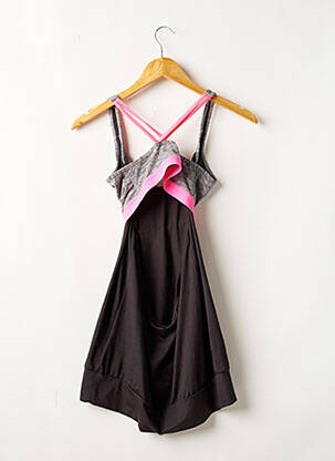 Robe courte col rond fines bretelles noir H&M femme