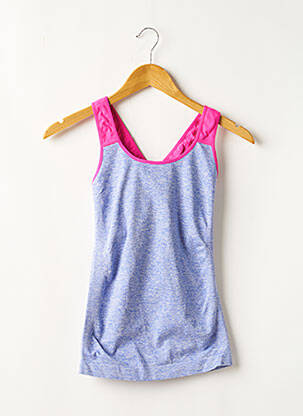 Top stretch fines bretelles bleu WORKOUT femme