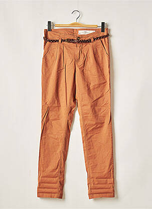 Pantalon chino fermeture zippée sous rabat boutonné taille normale marron LABEL OF GRADED GOODS femme