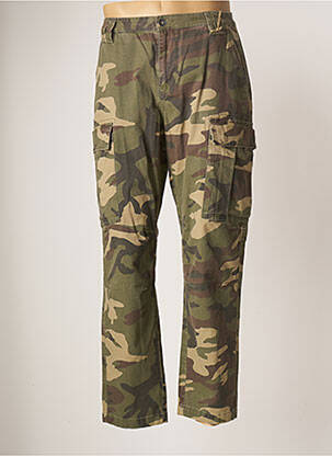 Pantalon cargo poches taille normale vert D73 homme