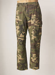 Pantalon cargo poches taille normale vert D73 homme