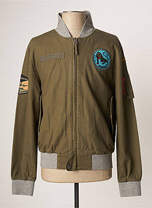 Blouson finition bords-côtes vert DAYTONA homme