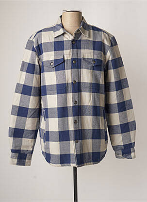 Veste casual finition intérieure fourrure synthétique bleu DAYTONA homme