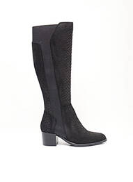 Bottes tissage satiné talon de 4 à 6cm noir REGARD femme