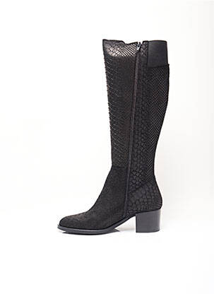 Bottes tissage satiné talon de 4 à 6cm noir REGARD femme