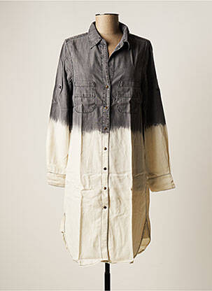Robe mi-longue manches longues manches longues gris FIVE femme