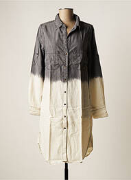 Robe mi-longue manches longues manches longues gris FIVE femme