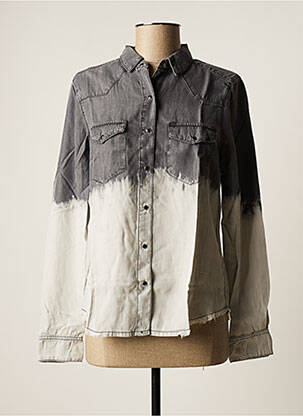 Chemisier coupe cintrée manches longues gris FIVE femme