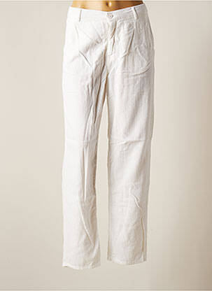 Pantalon chino fermeture zippée sous rabat boutonné taille normale beige FIVE femme