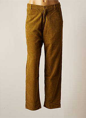 Pantalon chino fermeture zippée sous rabat boutonné taille normale marron FIVE femme