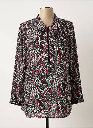 Blouse imprimé fantaisie manches longues noir SPG WOMAN femme