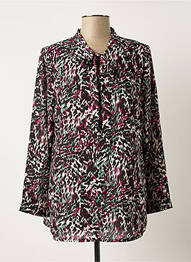 Blouse imprimé fantaisie manches longues noir SPG WOMAN femme