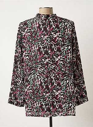 Blouse imprimé fantaisie manches longues noir SPG WOMAN femme