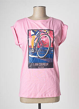 T-shirt rose R.EV 1703 BY REMCO EVENPOEL  pour femme