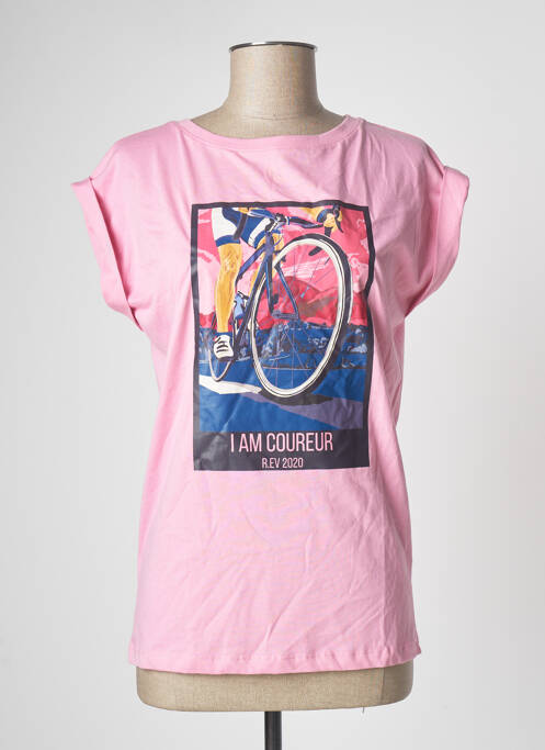 T-shirt rose R.EV 1703 BY REMCO EVENPOEL  pour femme