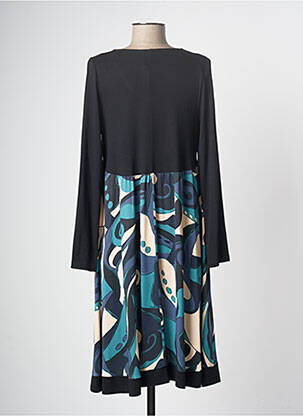 Robe mi-longue coupe fluide manches longues noir AN II VITO femme
