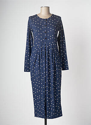 Robe mi-longue imprimé fantaisie manches longues bleu MASAI femme
