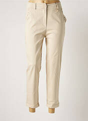Pantalon slim beige MADE IN ITALY pour femme seconde vue