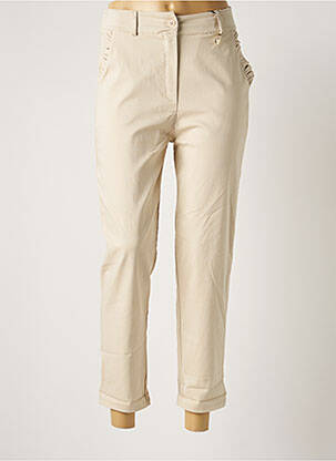 Pantalon slim beige MADE IN ITALY pour femme