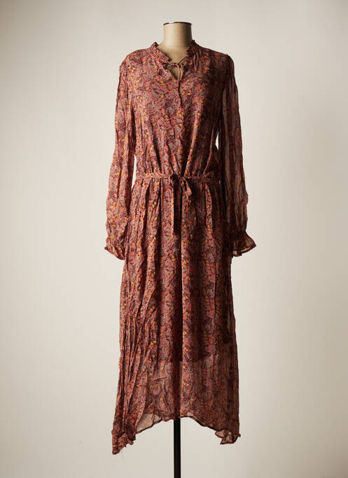 Robe longue manches longues manches longues marron B.YOUNG femme