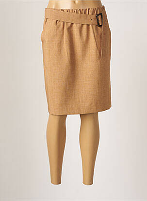 Jupe mi-longue coupe droite beige B.YOUNG femme