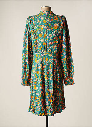 Robe mi-longue imprimé fleurs manches longues vert Y.A.S femme