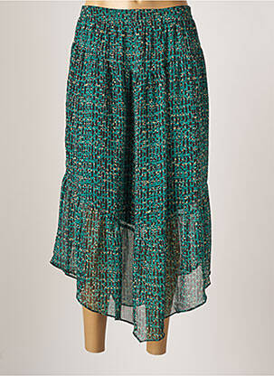Jupe mi-longue taille haute vert RUE MAZARINE femme