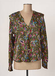 Blouse imprimé fleurs manches longues noir VILA femme