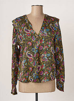 Blouse imprimé fleurs manches longues noir VILA femme