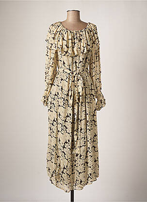Robe longue manches longues manches longues beige LAURENCE BRAS femme