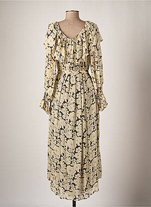 Robe longue manches longues manches longues beige LAURENCE BRAS femme