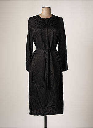 Robe mi-longue manches longues manches longues noir ROSEANNA femme