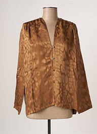 Chemisier coupe droite manches longues marron ROSEANNA femme